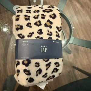 GAP Cream and Black Leopard Tights